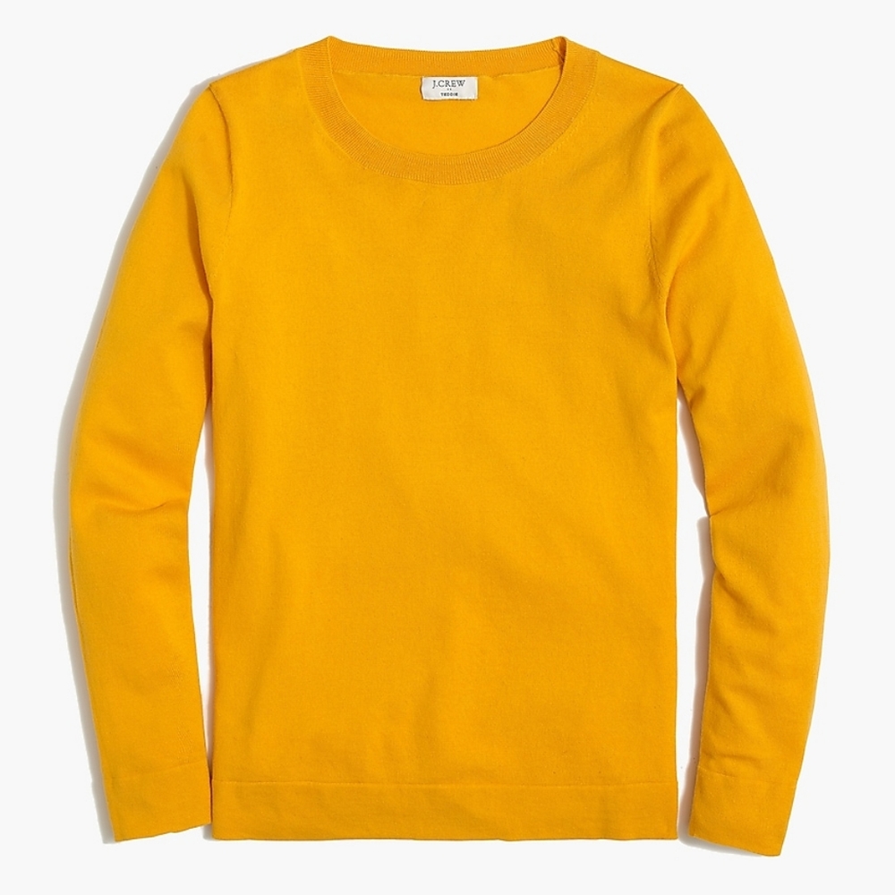 J Crew Crewneck Cotton Teddie sweater
SAFFRON